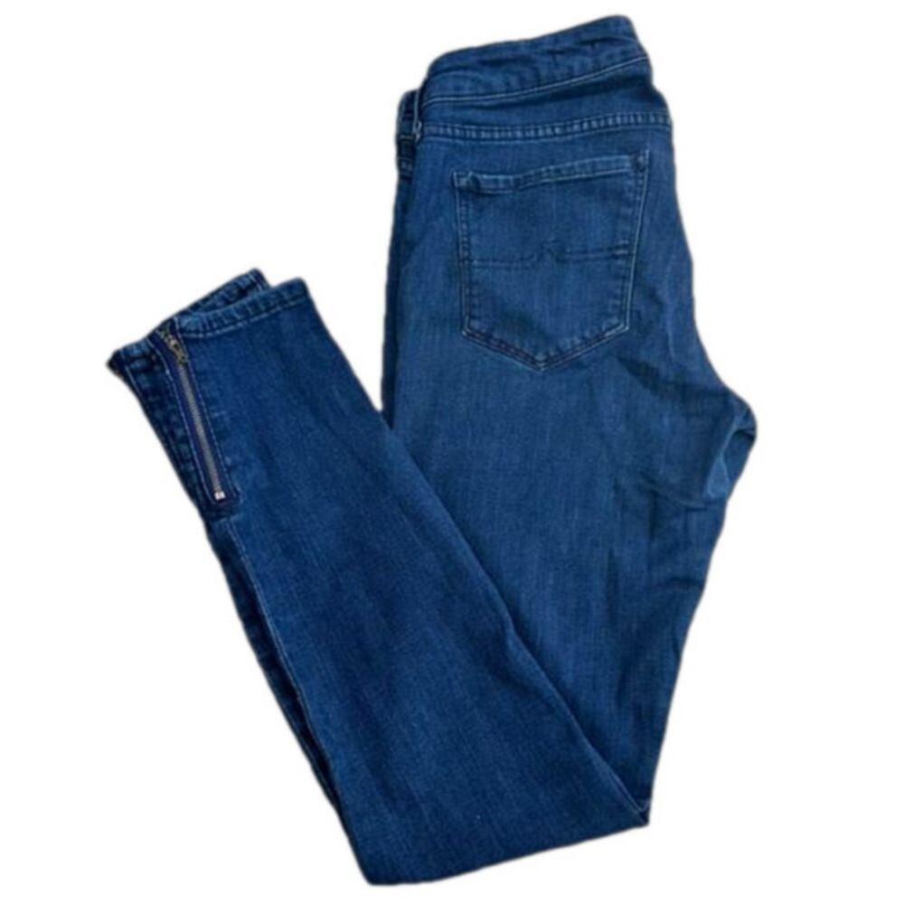 Vintage Arizona low rise skinny jeans size 9 ankle zips Y2K 2000s​ dark wash